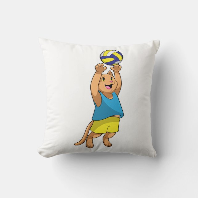 Almofada Gato como jogador de voleibol (Frente)