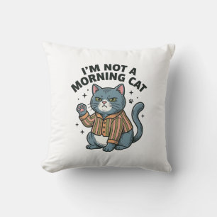 Almofada Gato da Manhã Gravura Vintage Camiseta de Gato Eng
