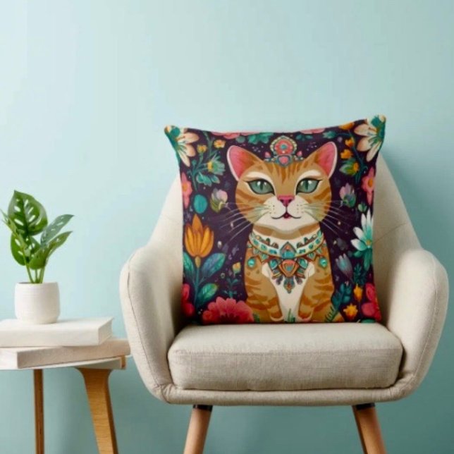 Almofada Gato de Bejeweled Crowned (Cozy throw pillow that reminds Mom she’s loved—perfect Mother’s Day home accent.
)
