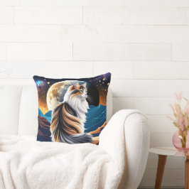Almofada Gato de Calico diluído e Lua do Deserto