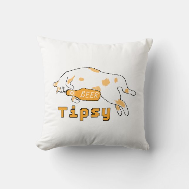 Almofada Gato de Cerveja Borracha (Frente)