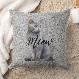 Almofada Gato de Cinza-leopardo e gatinho