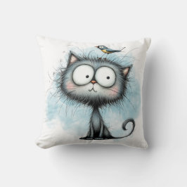 Almofada Gato de desenho animado excêntrico