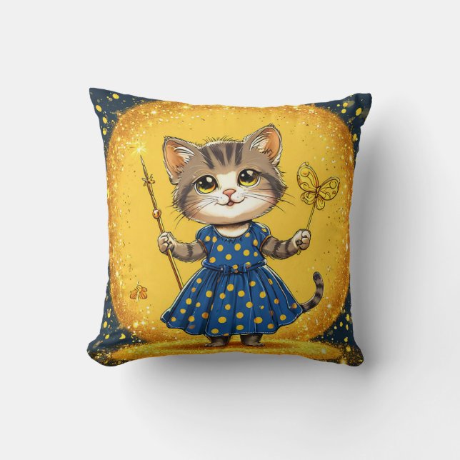 Almofada Gato de desenho animado fofo (Frente)