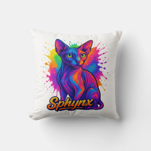 Almofada Gato de Esfinge de Pop para-Arte Vibrante - Modern