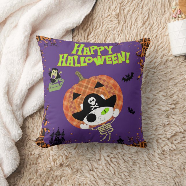 Almofada Gato de esqueleto pirata (Cobertor)