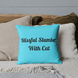 Almofada Gato de Estimação Animal Citação Divertida Azul Pe
