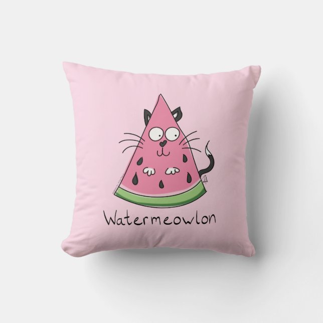 Almofada Gato de Melancia Crianças Fofas (Frente)