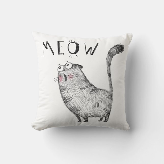 Almofada Gato de Meoro Gato - MEOW (Frente)