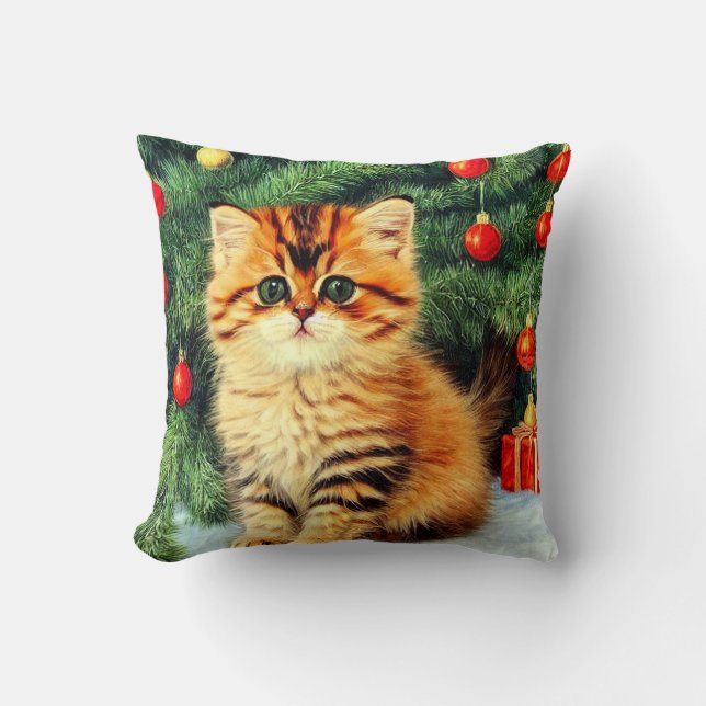 Almofada Gato de natais vintages (Frente)