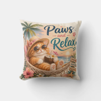 Almofada Gato de Praia Patas e Relax