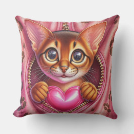 Almofada Gato de recolha de travesseiros de gato com coraçã