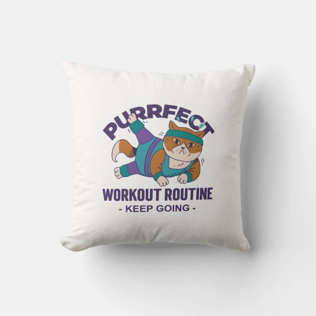 Almofada Gato de Workout Whimsical (Frente)