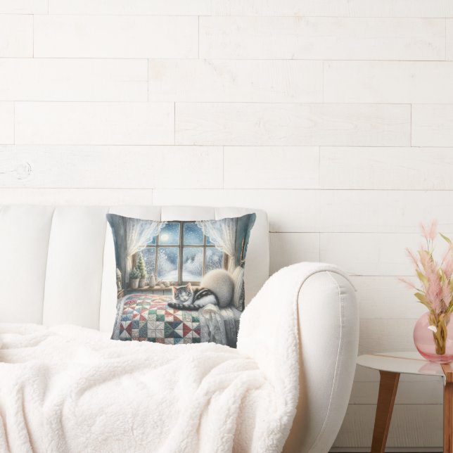 Almofada Gato Dormindo na Cama (Sofá)