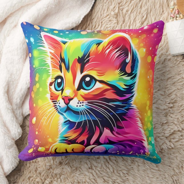 Almofada Gato dos Sonhos Arco-íris (Cobertor)