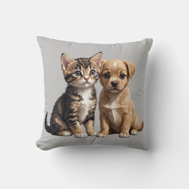 Almofada Gato e cachorrinho (Frente)