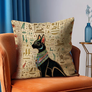 Almofada Gato Egípcio - Bastet sobre papiro