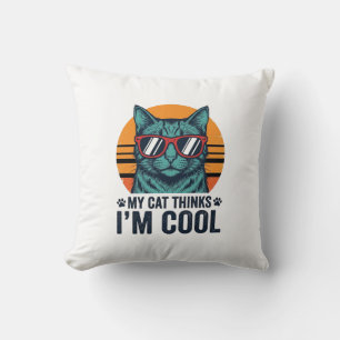Almofada Gato Engraçado Acha Que Sou Legal Vintage