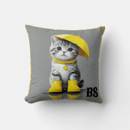 Almofada Gato Engraçado em Raízes de Chuva - Humor de Gato