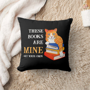 Almofada Gato Engraçado estes livros são o meu amor lendo