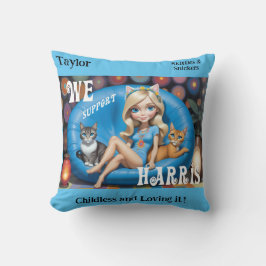 Almofada Gato Engraçado Personalizado, Mulheres Sem Criança