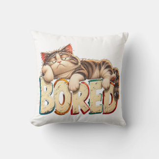 Almofada Gato Entediado Comédia Humor Preguiçoso