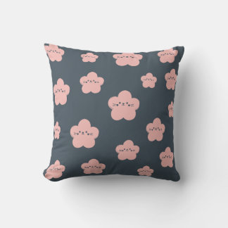 Almofada Gato Flor Rosa | Gato de rosto fofo | amante de ga