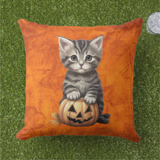 Almofada Gato Fofo de Halloween Abóbora Confortável Decoraç