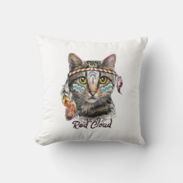 Almofada Gato fofo de nuvem vermelha