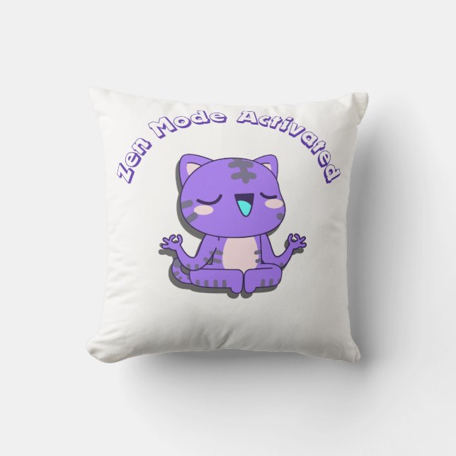 Almofada gato giro,modo zen,gato congelado (Frente)