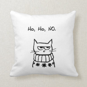 Almofada Gato irritado em uma camisola do Natal - Xmas