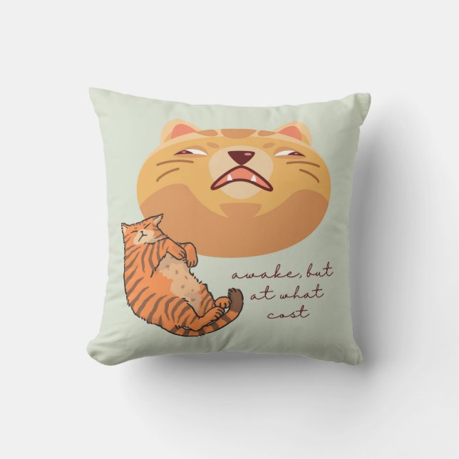 Almofada Gato Laranja Cansado (Frente)