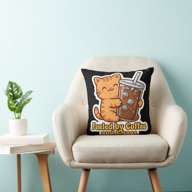 Almofada Gato Laranja Engraçado (Cadeira)