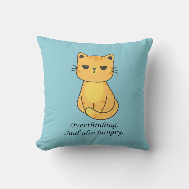 Almofada Gato Laranja Fresco E Fome (Frente)