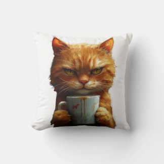 Almofada Gato Louco com uma Taça de Calor