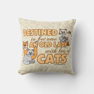 Almofada Gato Louco Futuro Dama Engraçada Dizendo Design