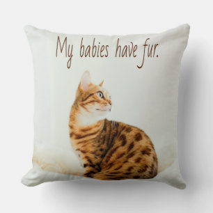 Almofada Gato Lover, Gatinho Bonito Meme, Meus bebês têm 