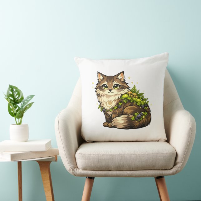 Almofada Gato Maine Coon Fofo com Nome Personalizado (Cadeira)