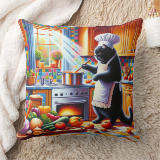 Almofada Gato na cozinha