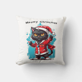 Almofada Gato Negra Dabbing: Festividades de Natal Feliz