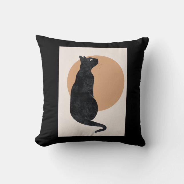 Almofada Gato Negro e Sol Amarelo (Frente)