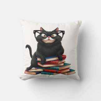Almofada Gato Negro Inteligente com Óculos - Cartografia En