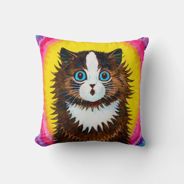 Almofada Gato no Arco-íris, Louis Wain (Frente)