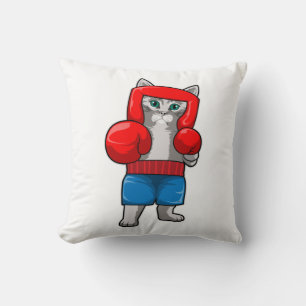 Almofada Gato no Boxing com luvas in a box