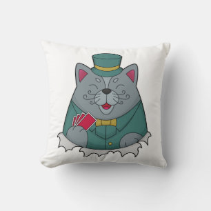 Almofada Gato no Poker com cartões Poker