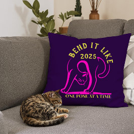 Almofada Gato Personalizável De Ioga "Dobre Como 2025"