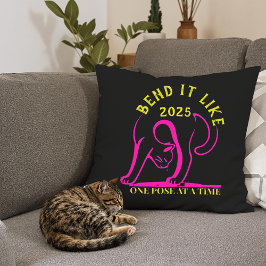 Almofada Gato Personalizável De Ioga "Dobre Como 2025"