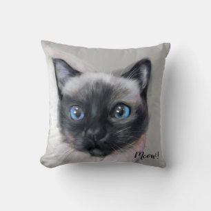 Almofada Gato pintado digitalmente. Miau!
