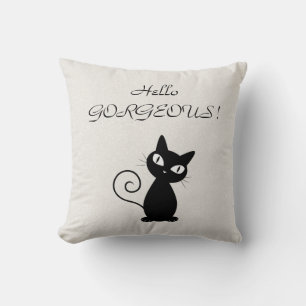 Almofada Gato Preto Caprichoso e Fantasioso Glittery-Olá Ma
