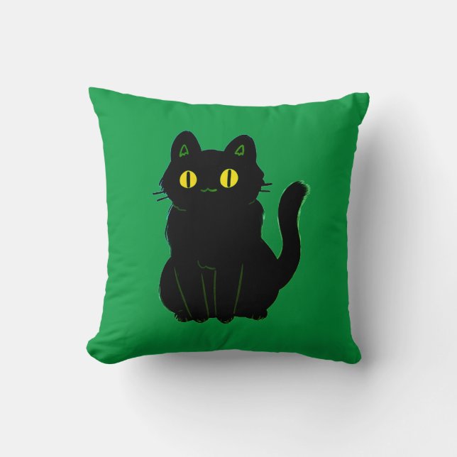 Almofada Gato Preto Cinto (Frente)